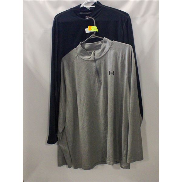 2 MENS L/XL UNDER ARMOR LONS SLEEVE SPORT SHIRTS