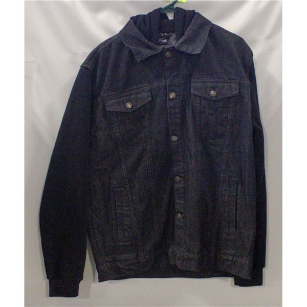 MENS LARGE DENIM WORK HOODIE