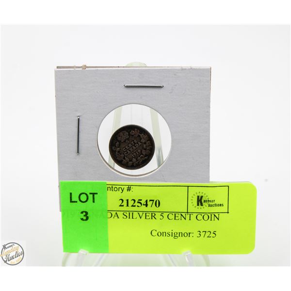 1919 CANADA SILVER 5 CENT COIN