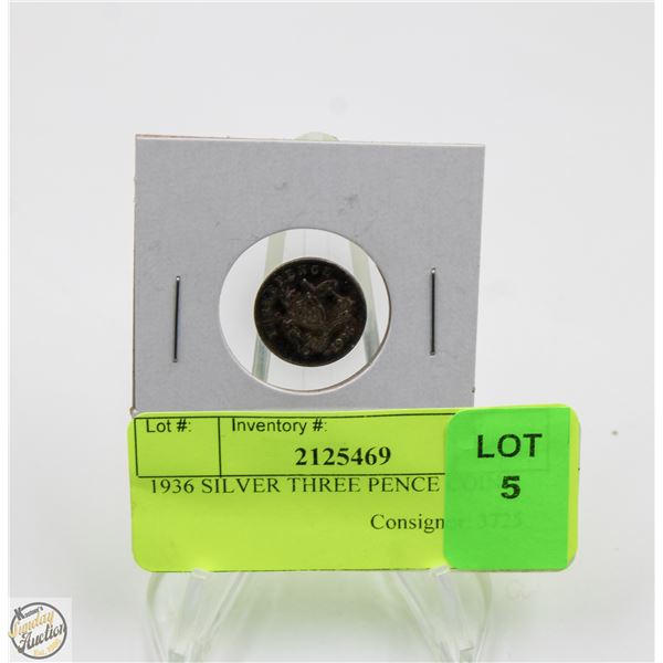 1936 SILVER THREE PENCE COIN