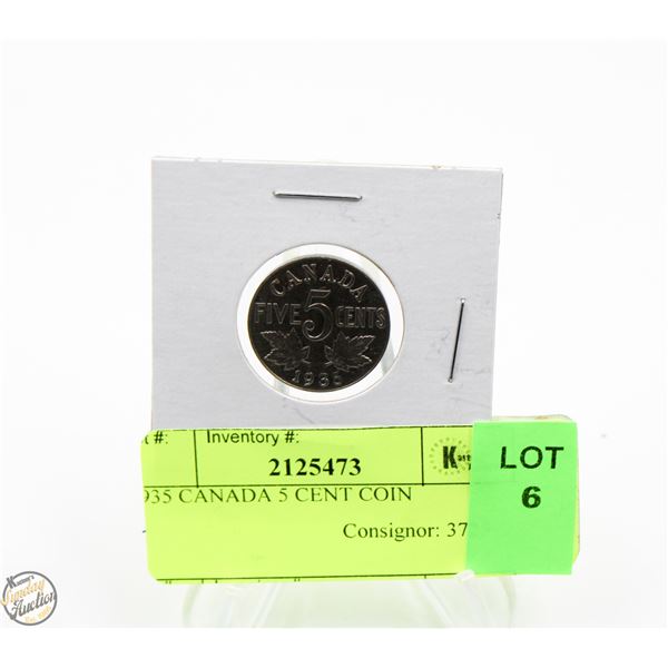 1935 CANADA 5 CENT COIN