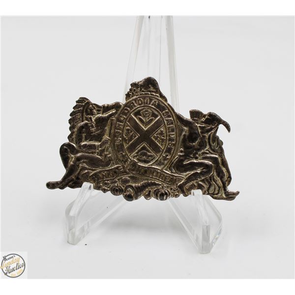 ANTIQUE BANK OF MONTREAL CAP BADGE