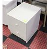 Image 1 : WHITE 2-DRAWER SIDE TABLE - EASY ROLL-OUT