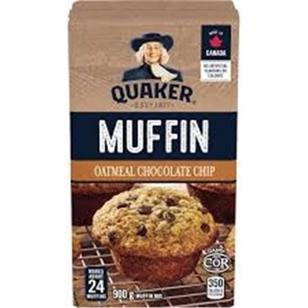 NEW 12 X 900G QUAKER OATMEAL CHOC CHIP MUFFIN