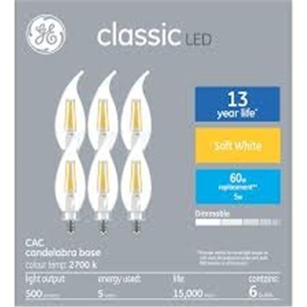 NEW 6 BULBS GE CLASSIC LED SOFT WHITE 60W BULBS