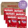 Image 1 : NEW 6 X 25 DIAPERS HUGGIES LITTLE MOVERS SIZE 4