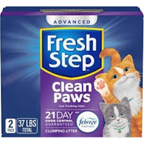 2 X 18.5LB FRESH STEP CLEAN PAWS CLUMPING LITTER