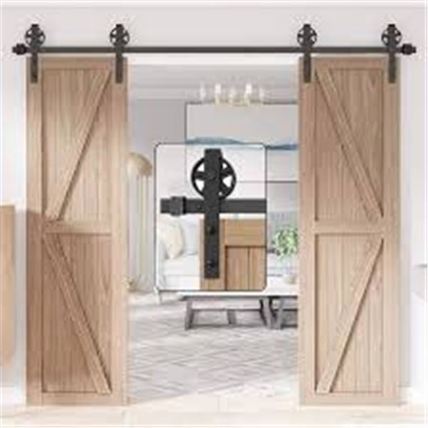 BRAND NEW WINSOON 9FT DOUBLE SLIDING BARN DOOR KIT