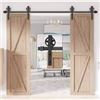 Image 1 : BRAND NEW WINSOON 8FT DOUBLE SLIDING BARN DOOR KIT