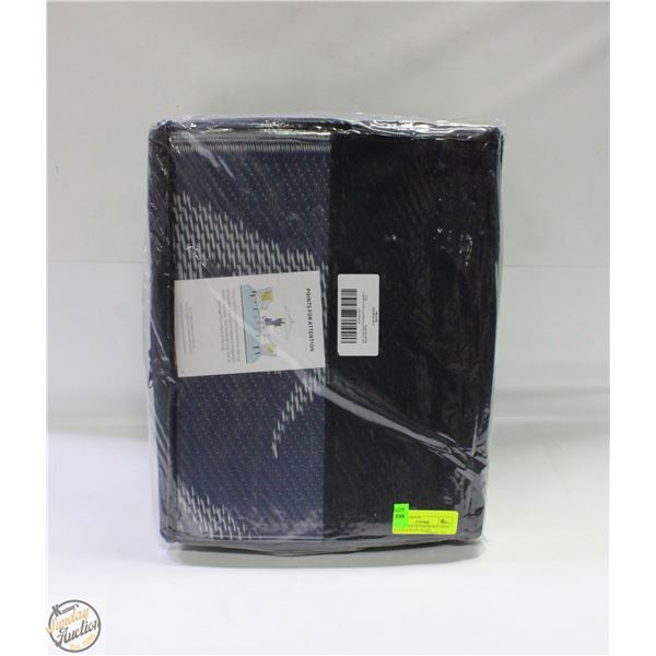 BRAND NEW OUTDOOR RUG PATIO NAVY & WHITE 8X10FT