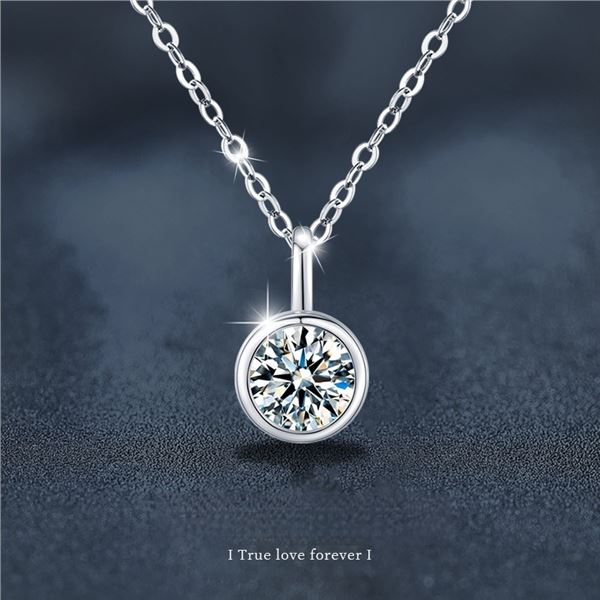 1 CT GRA CERTIFIED ROUND BRILLIANT 925S NECKLACE