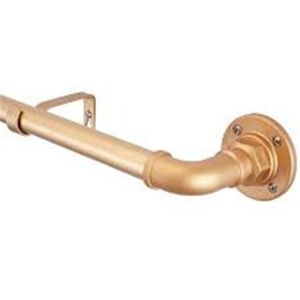 BRAND NEW COQUILLES 2PK 28-48 CURTAIN ROD SET GOLD