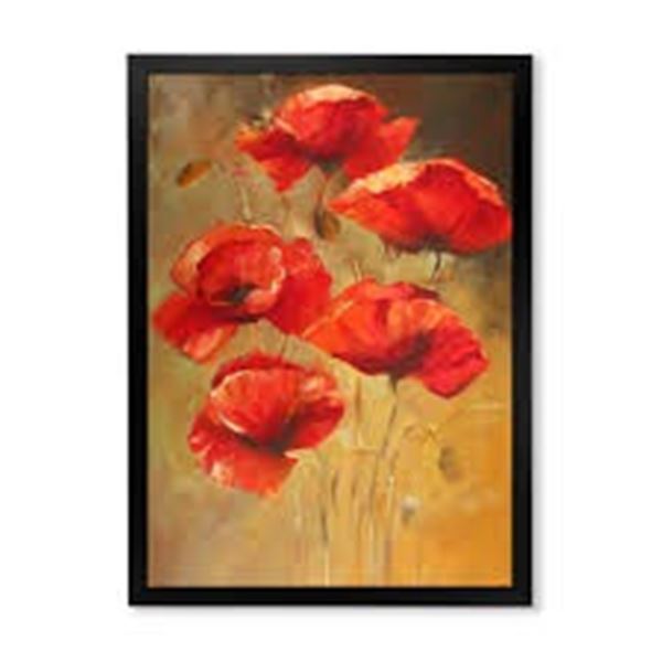 NEW DESIGNQ VINTAGE BLOOMING POPPIES II WALL ART