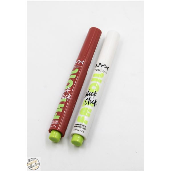 SEALED NYX SLICK STICK SHINY LIP BALM 2 PACK