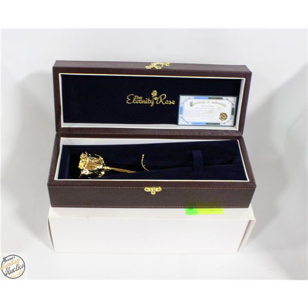 THE ETERNITY ROSE, NATURAL ROSE DIPPED IN 24 KARAT