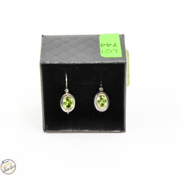 SILVER 925 WITH PERIDOT EARRINGS