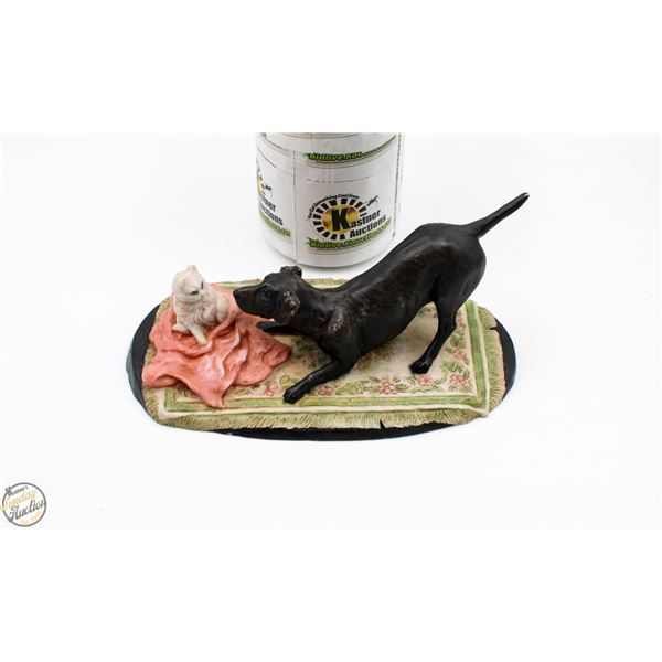 VINTAGE K. SHERWIN 1984 CAT & DOG FIGURINE