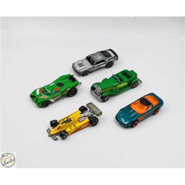 LOT OF 5 1970S-EARLY 1980S HOT WHEELS CARS