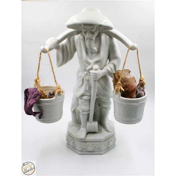 FITZ & FLOYD WHITE PORCELAIN 12 IN WATER CARRIER