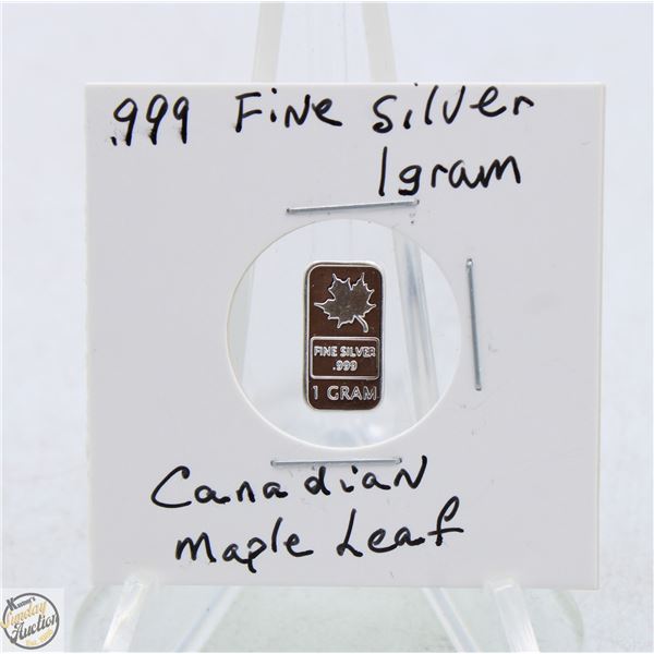 #3525-CANADIAN .999 FINE SILVER 1 GRAM WITH