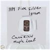 Image 1 : #3525-CANADIAN .999 FINE SILVER 1 GRAM WITH