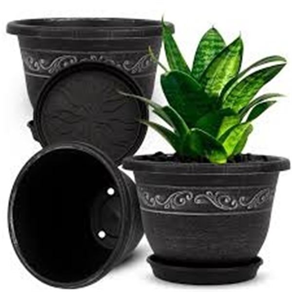 NEW 3PK PLANT POTS 12 INCH SILVER