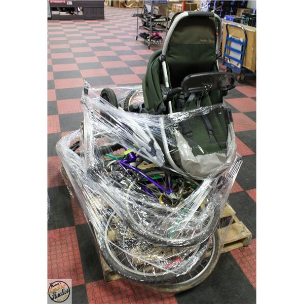 POLICE SEIZURE: PALLET OF POLICE SEIZED BIKES INCL