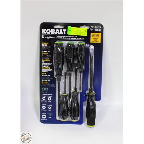 NEW KOBALT 6PC DIAMOND COATED TIP SCREWDRIVER SET