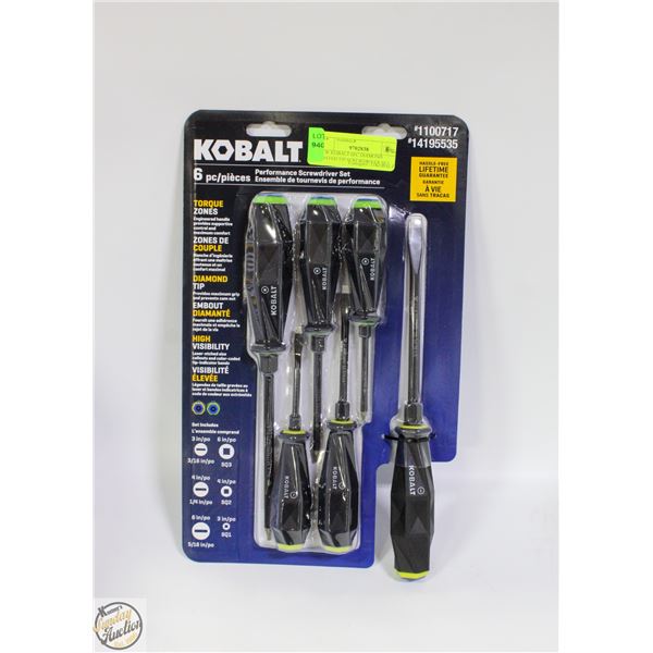 NEW KOBALT 6PC DIAMOND COATED TIP SCREWDRIVER SET