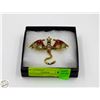 Image 1 : NEW FLYING DRAGON BROOCH GOLD AND RED