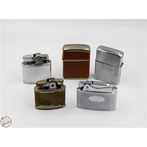 5 VINTAGE LIGHTERS. ESTATE