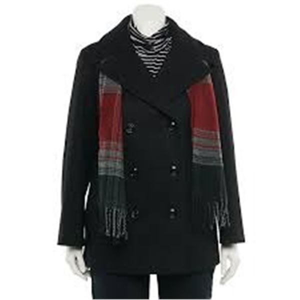 NEW LONDON FOG WOMENS 3XL DOUBLE BREASTED PEACOAT