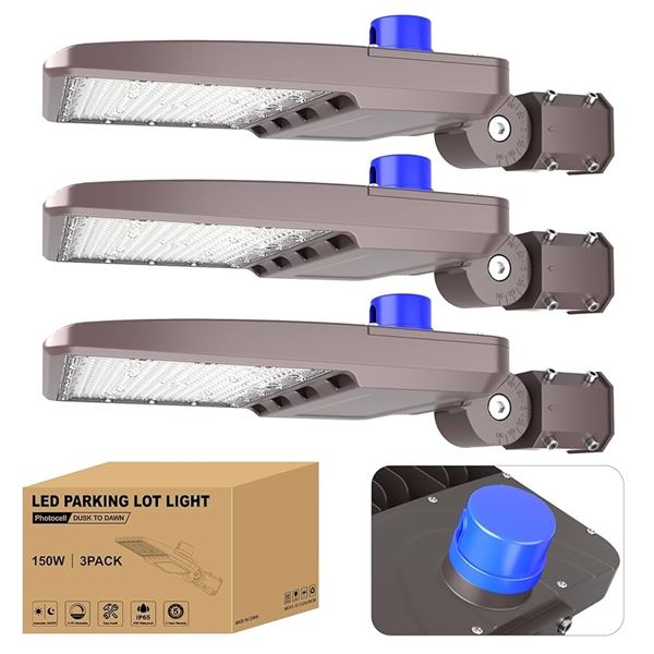 BRAND NEW JC-LGL 150W PARKING LOT LED LIGHT 3PK