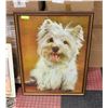 Image 1 : WHITE WESTIE DOG WOODEN FRAMED 26" X 36"