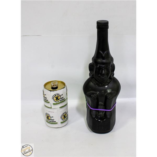 VINTAGE LIMA PERU BLACK GLASS RANUZZZI STATUE BOTT