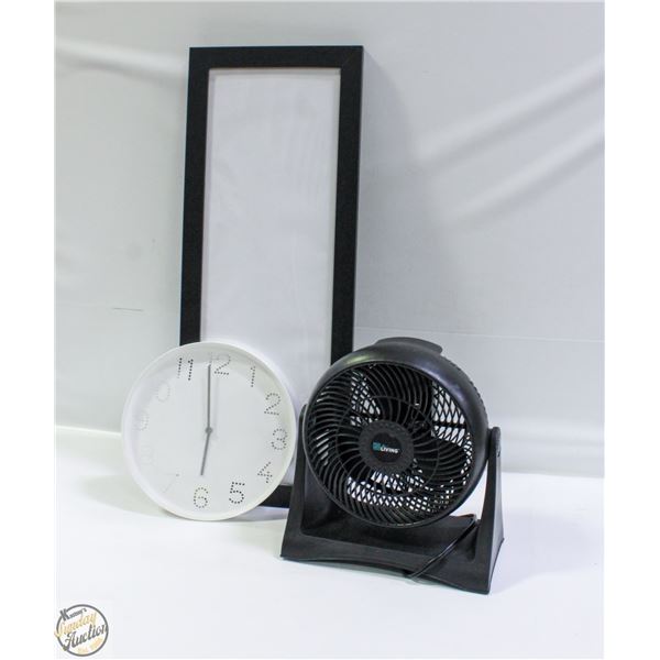 FRAME, WALL CLOCK + FOR LIVING TABLE TOP FAN