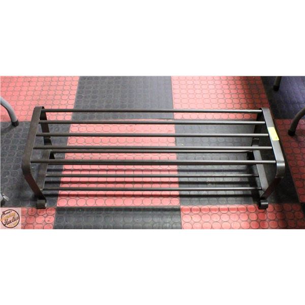 ALL METAL DECORATIVE 2-SHELF SHOE/BOOT RACK -