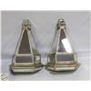 Image 1 : PAIR OF BRUSHED TRIMMED MIRRORED SCONCES