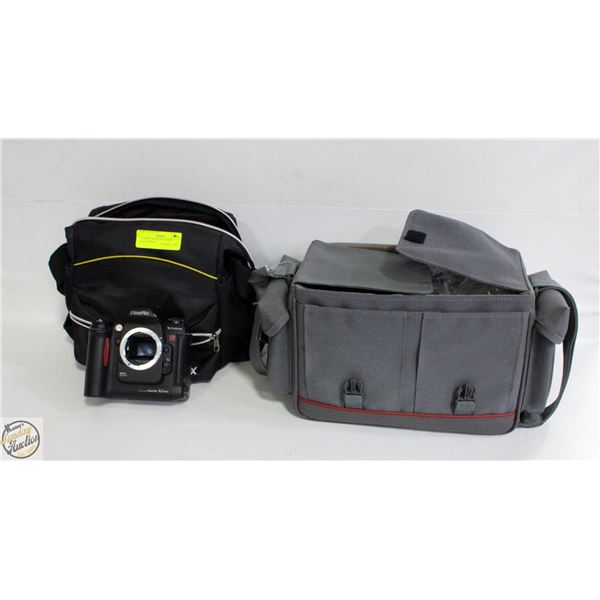 2 CAMERA BAGS WITH SOME ACCESSORIES