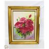 Image 1 : FRAMED OIL PAINTING "POPPY FLOWERS"