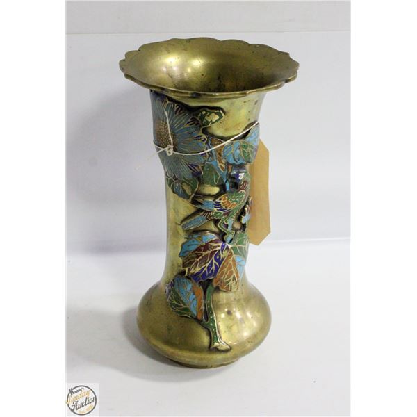 HEAVY BRASS/CLOISONNE ORIENTAL VINTAGE