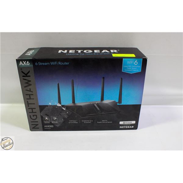 NIGHTHAWK AX6 AX4300 6 STREAM WIFI ROUTER