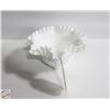 Image 1 : FENTON WHITE CRIMPED MILK GLASS CANDY DISH