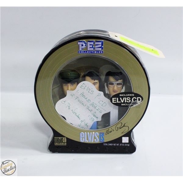 ELVIS PRESLEY SET 3 PEZ & CD IN TIN CAN