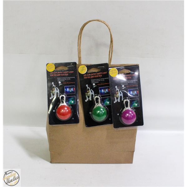 15 NEW CLIP ON SAFETY LIGHT LED VARIOUS PUSH