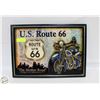 Image 1 : ROUTE 66 USA THE MOTHER ROAD OLD HARLEY 21"X15"