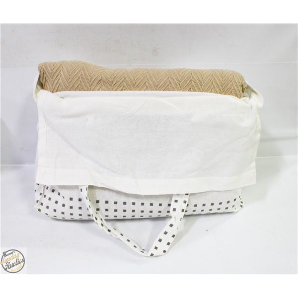 THREADMILL 100% COTTON BLANKET QUEEN SIZE SAND