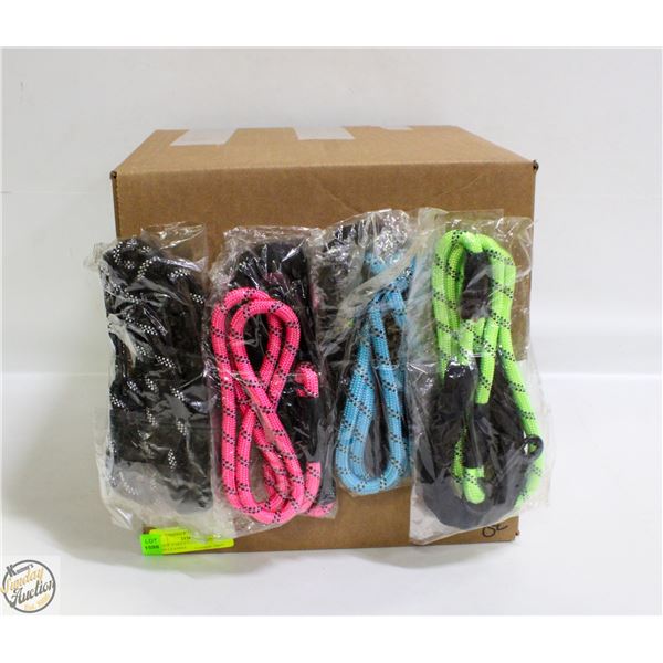 30 NEW VARIOUS COLOURED NYLON ROPE LEASHES