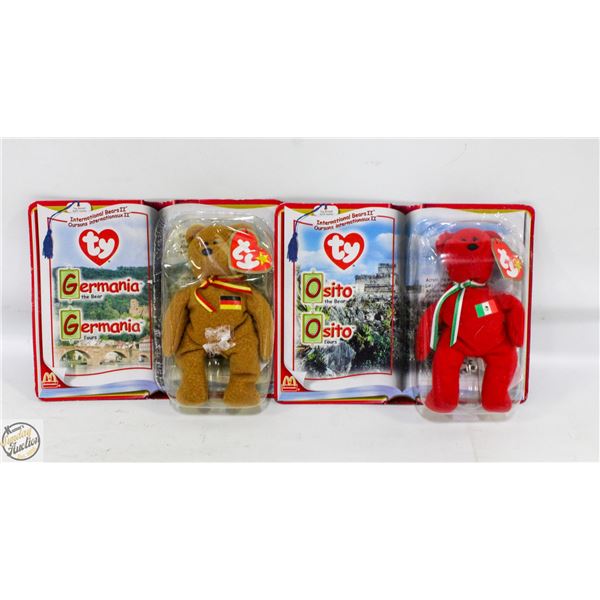 TWO UNOPENED VINTAGE TY COLLECTABLES