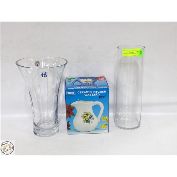 2 ESTATE VASES + HOME ACCENTS CERAMIC